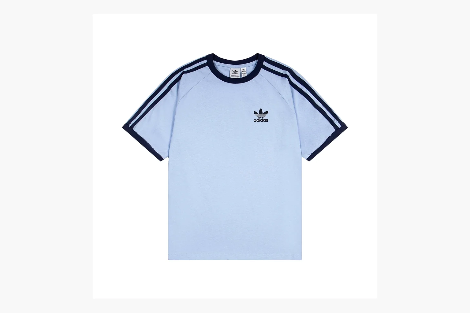 Adidas Ringer T-Shirt Light Blue Navy Product Image