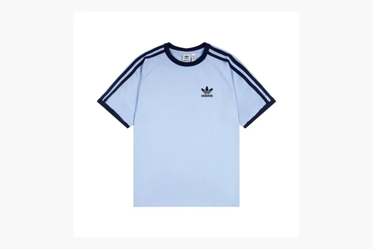 Adidas Ringer T-Shirt Light Blue Navy Product Image