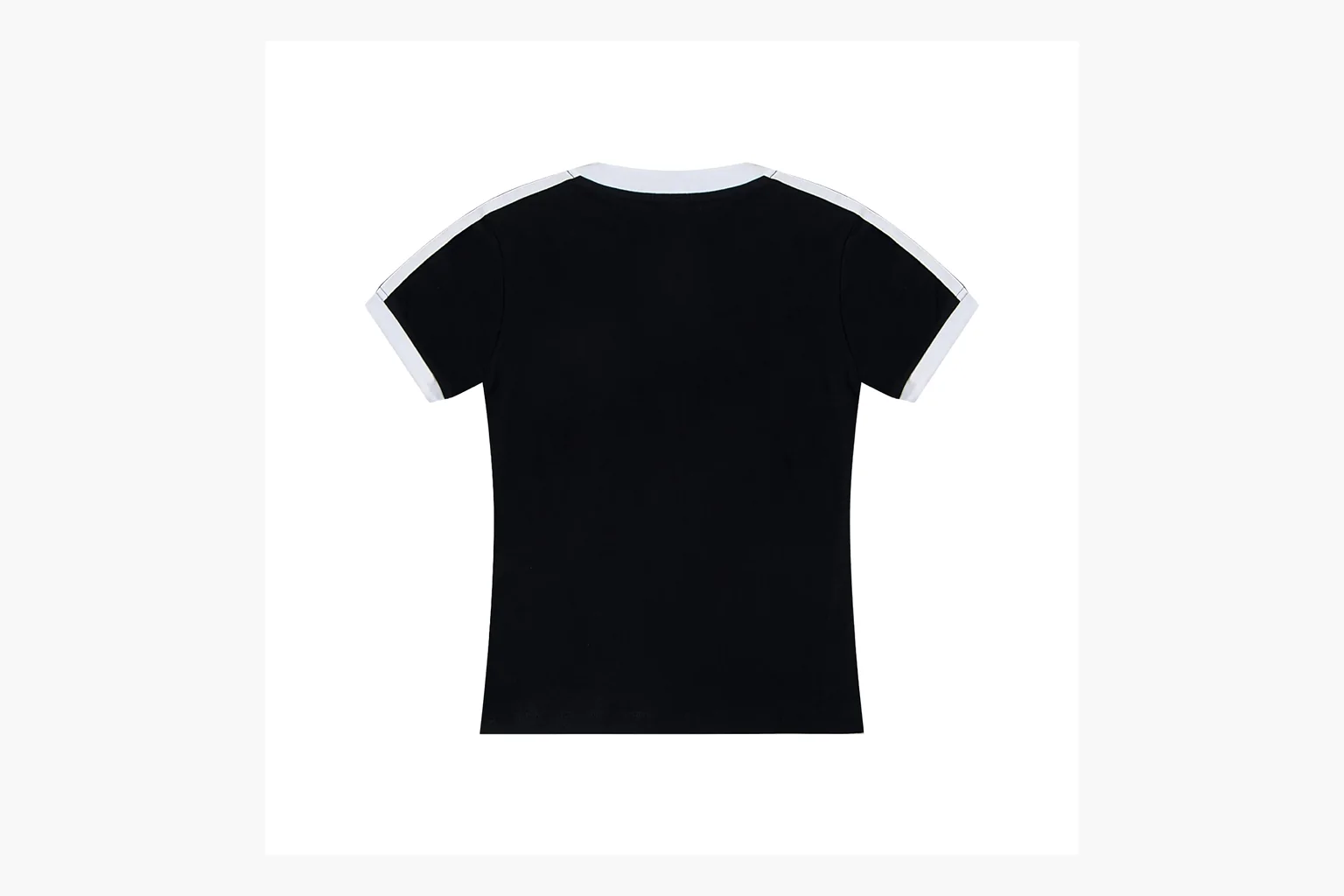 Adidas V-Neck Ringer T-Shirt Black White Product Image thumbnail 2