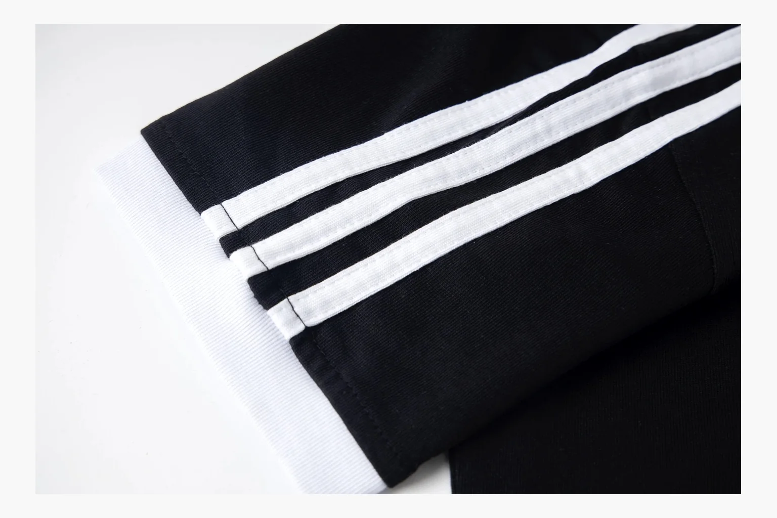Adidas V-Neck Ringer T-Shirt Black White Product Image thumbnail 3