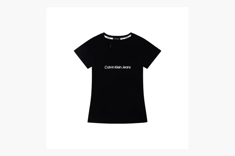 Calvin Klein Logo V-Neck T-Shirt Black Product Image