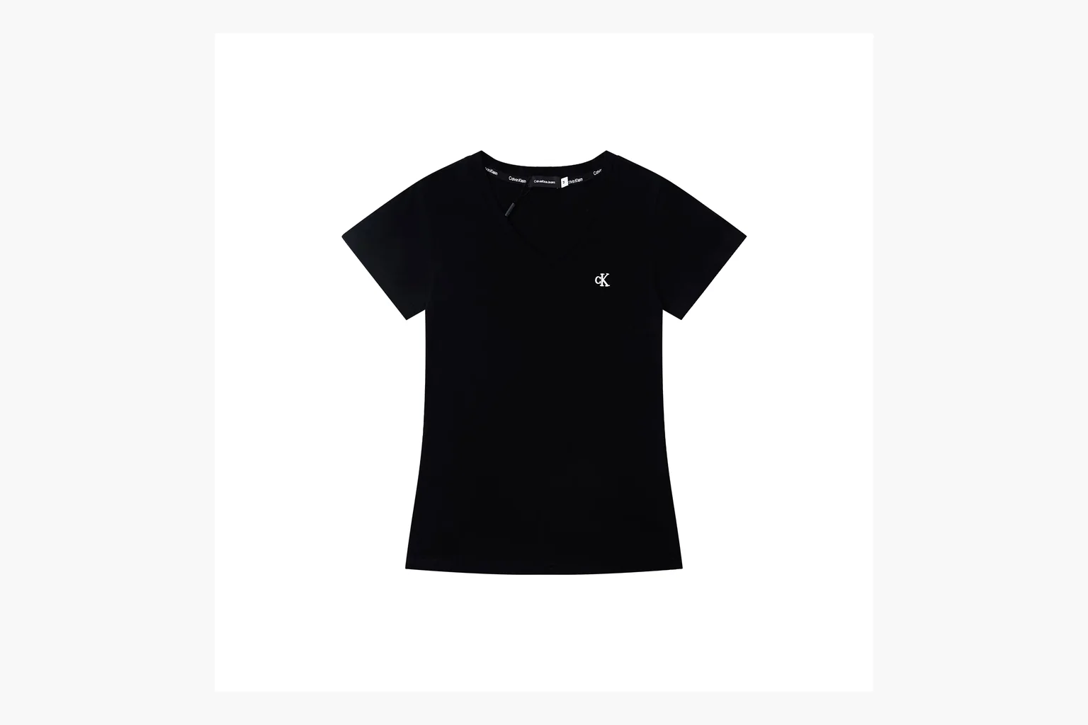 Calvin Klein Small CK V-Neck T-Shirt Black Product Image