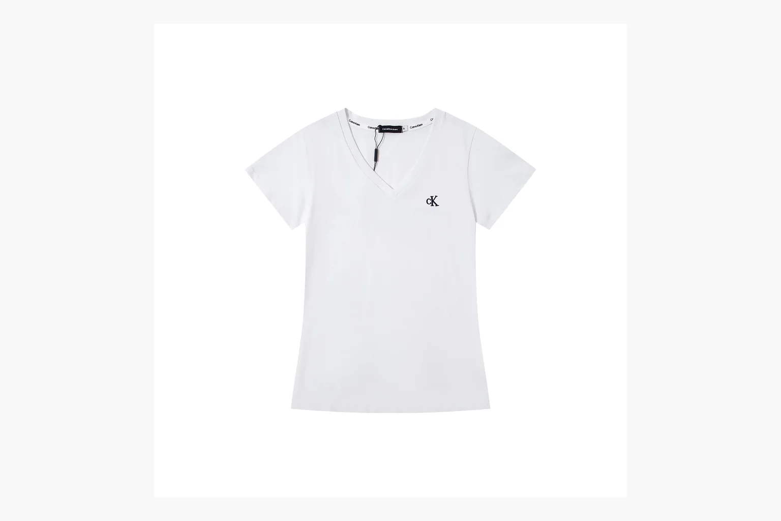 Calvin Klein Small CK V-Neck T-Shirt White Product Image