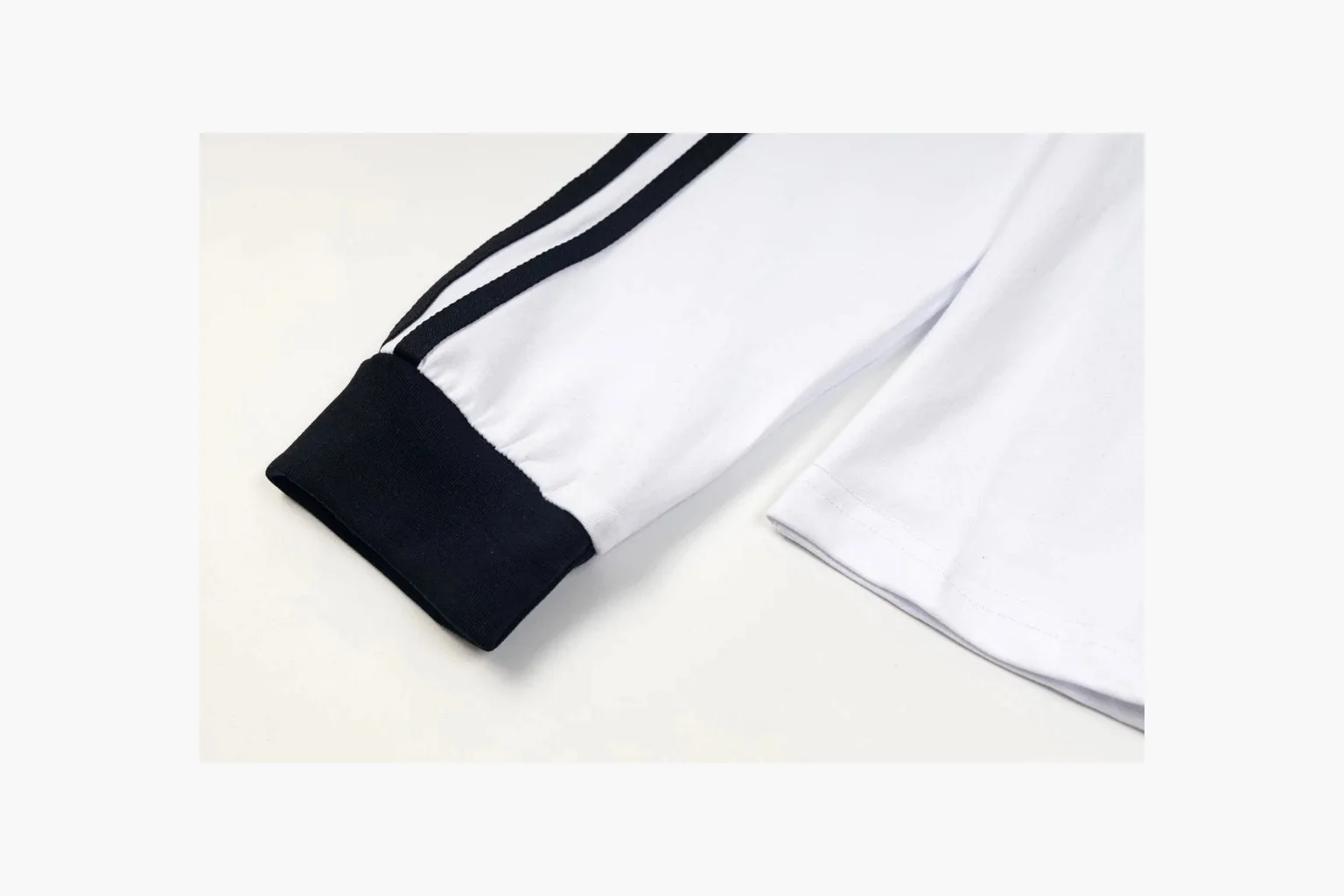 Adidas V-Neck Long Sleeve Top White Black Product Image thumbnail 3