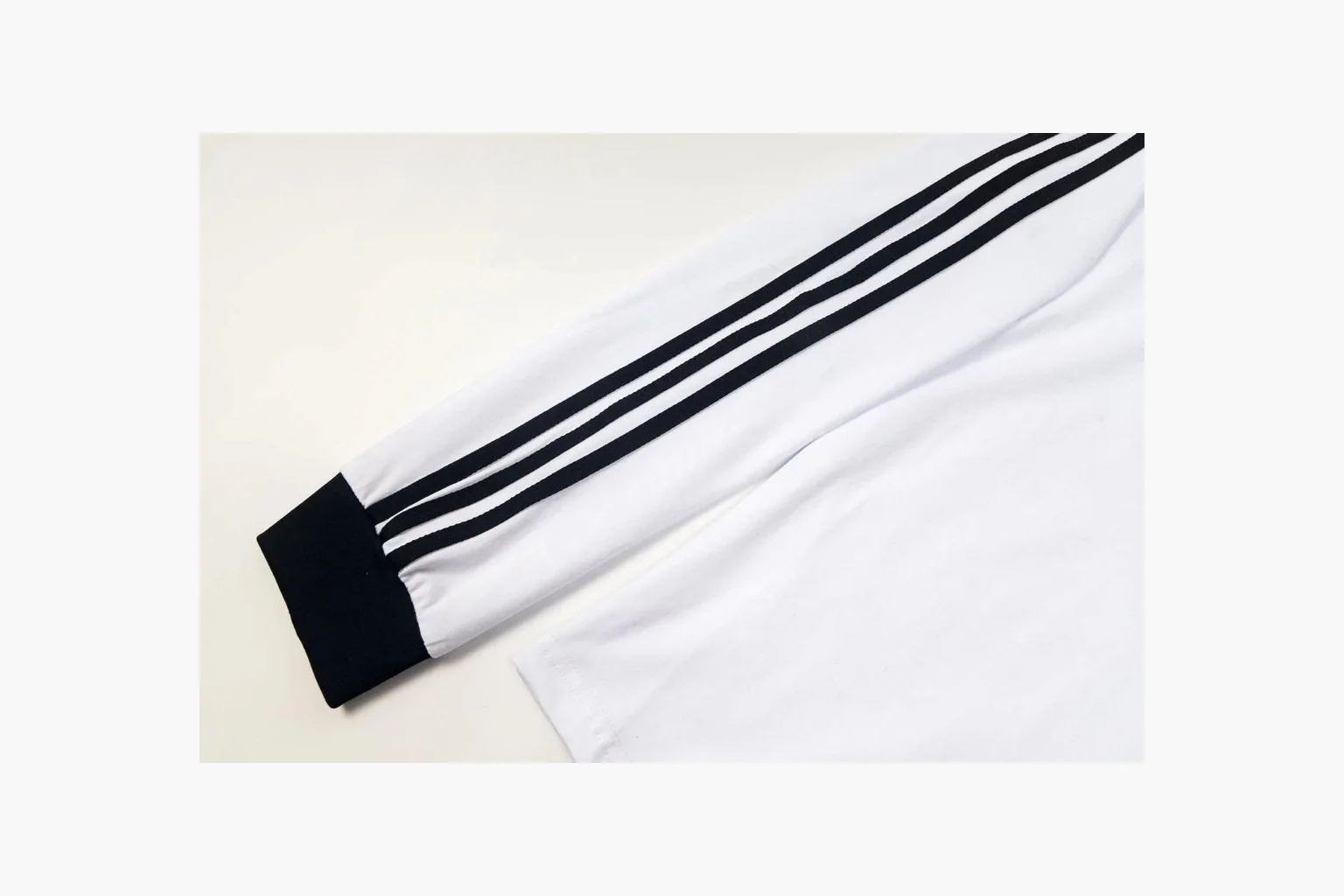 Adidas V-Neck Long Sleeve Top White Black Product Image thumbnail 6