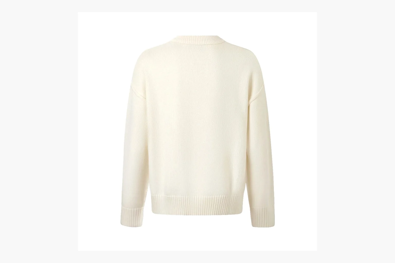 Ami Red Heart Crewneck Sweater Cream Product Image thumbnail 2