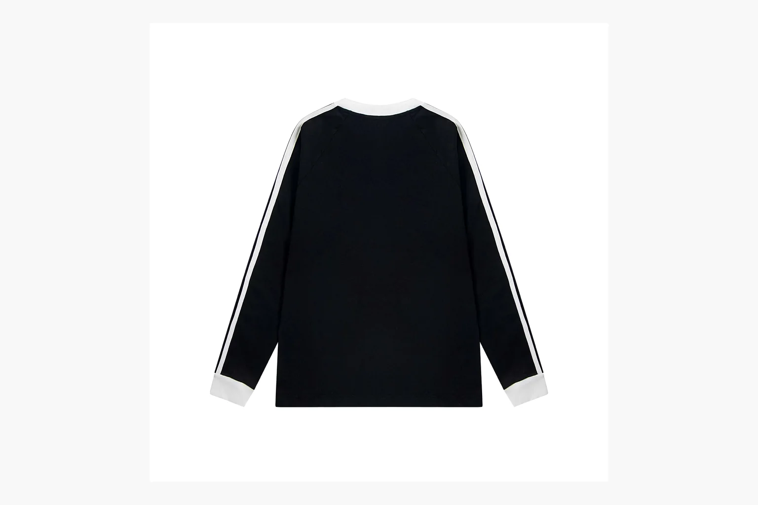 Adidas Ringer Long Sleeve Top Black White Product Image thumbnail 2
