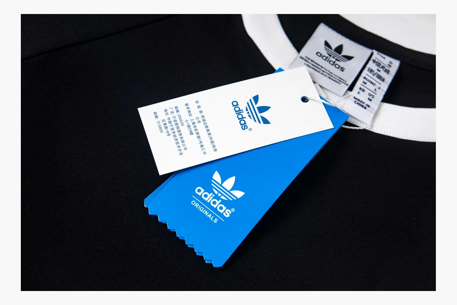 Adidas Ringer Long Sleeve Top Black White Product Image thumbnail 6