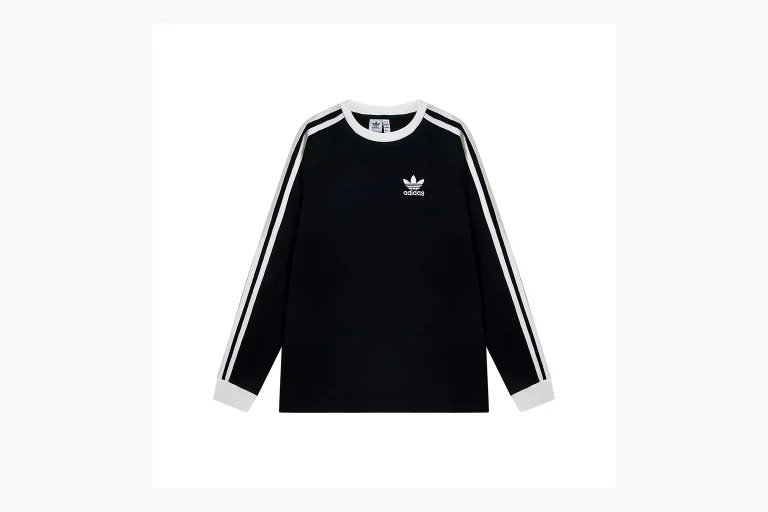 Adidas Ringer Long Sleeve Top Black White Product Image