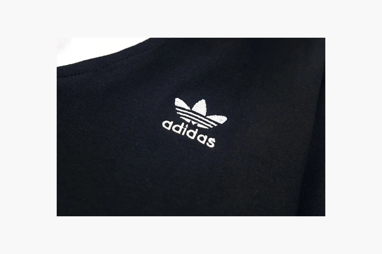 Adidas V-Neck Long Sleeve Top Navy White Product Image thumbnail 4