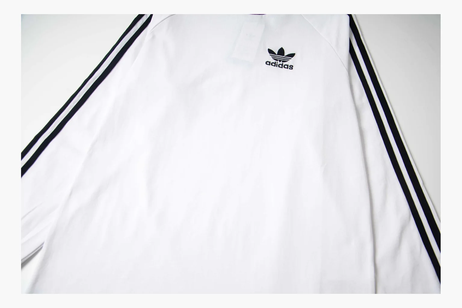 Adidas Ringer Long Sleeve Top White Black Product Image thumbnail 6