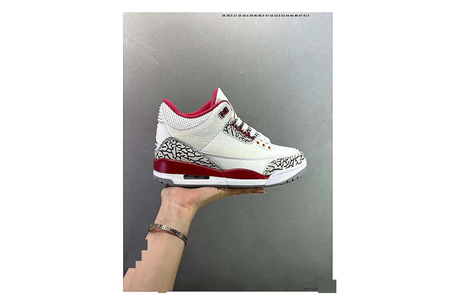Jordan Air Jordan 3 White Red Cement Product Image