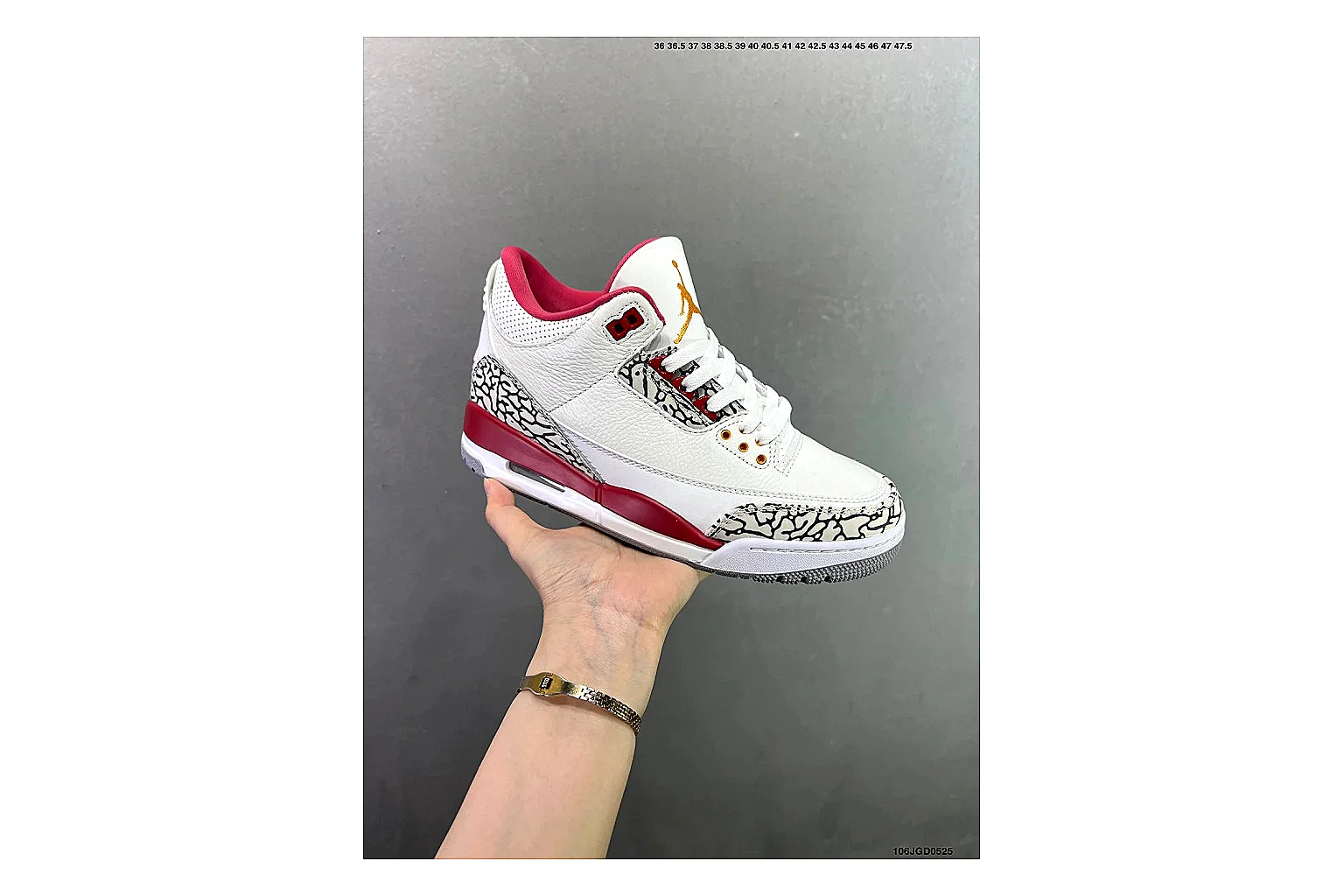 Jordan Air Jordan 3 White Red Cement Product Image thumbnail 2