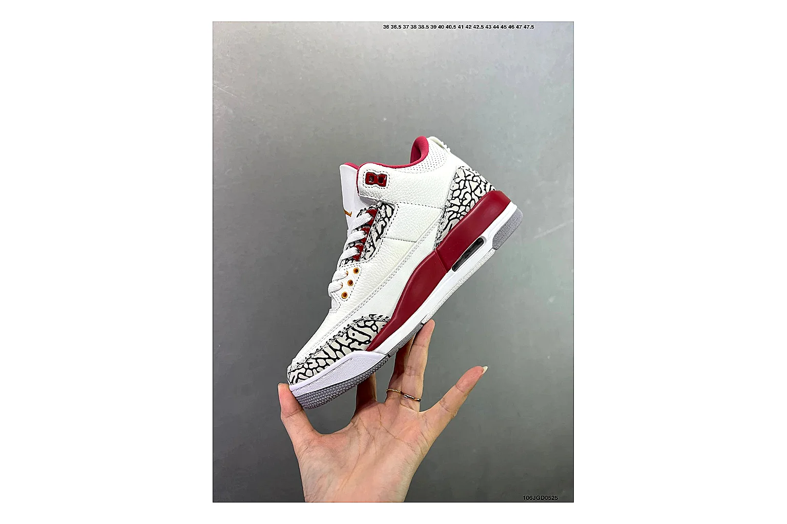 Jordan Air Jordan 3 White Red Cement Product Image thumbnail 3