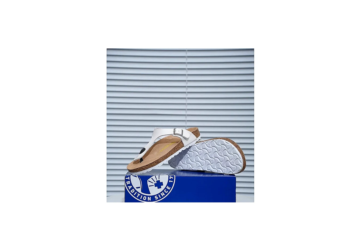 Birkenstock Gizeh White Cork Sandal Product Image thumbnail 2