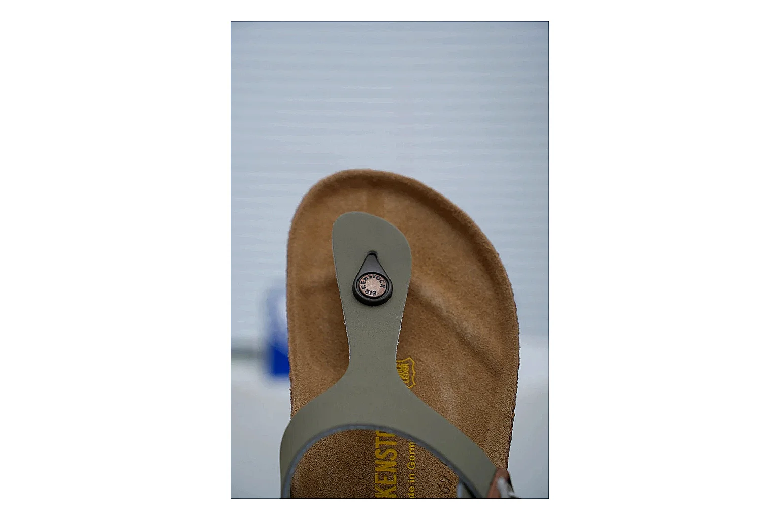 Birkenstock Arizona Olive Cork Slide Product Image thumbnail 6