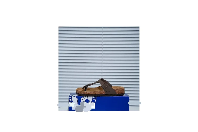 Birkenstock Brown Buckle Cork Slide Product Image