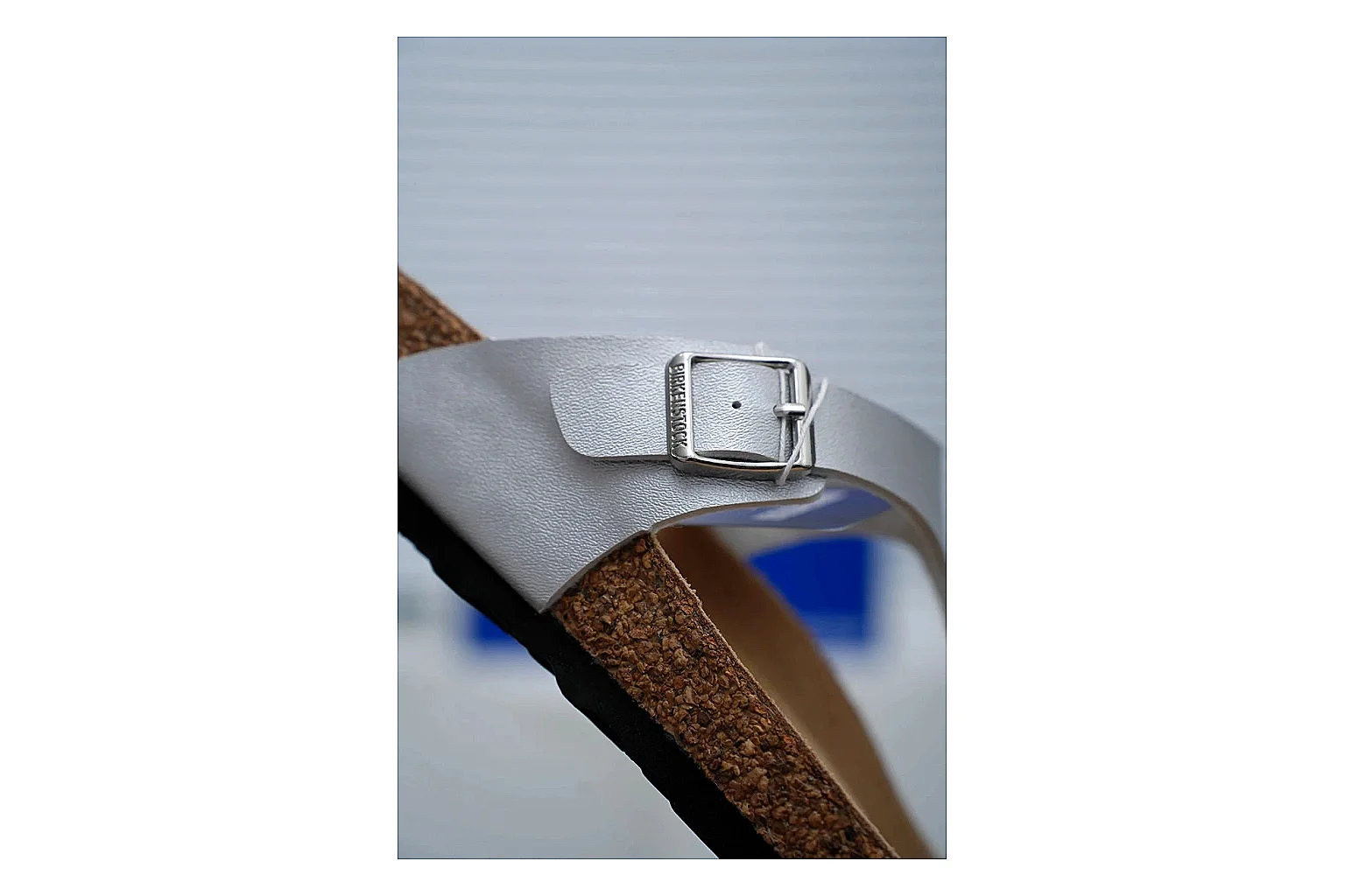 Birkenstock Cream Buckle Cork Slide Product Image thumbnail 4