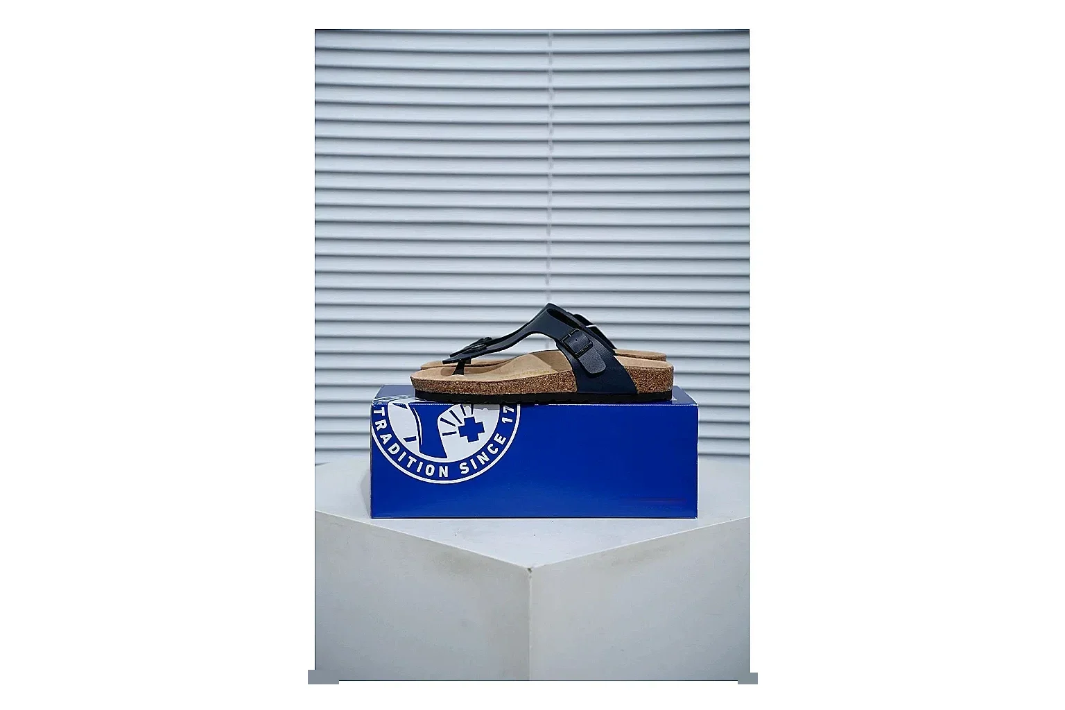 Birkenstock Black Toe Loop Cork Sandal Product Image