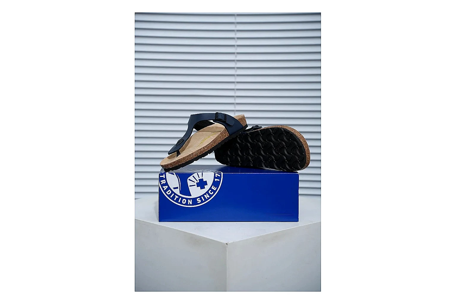 Birkenstock Black Toe Loop Cork Sandal Product Image thumbnail 2