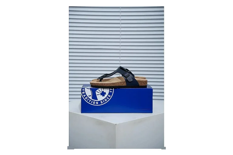 Birkenstock Black Toe Loop Cork Sandal Product Image