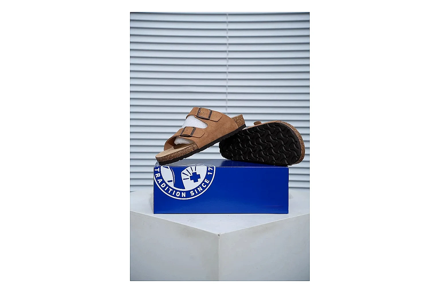 Birkenstock Arizona Tan Cork Slide Product Image thumbnail 2
