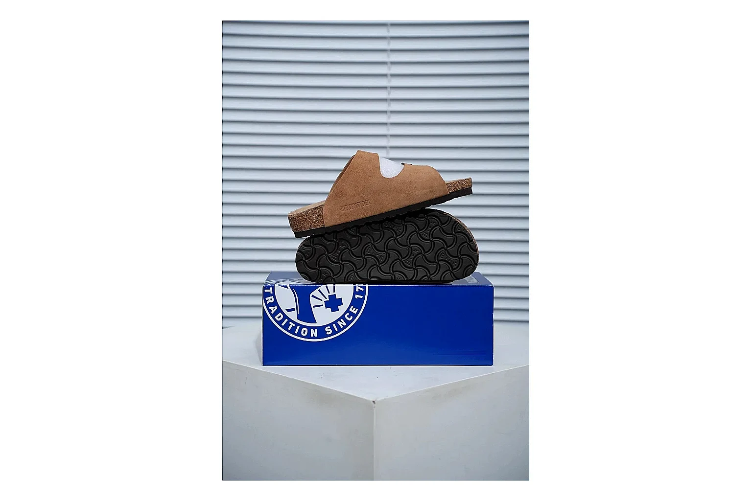 Birkenstock Arizona Tan Cork Slide Product Image thumbnail 3