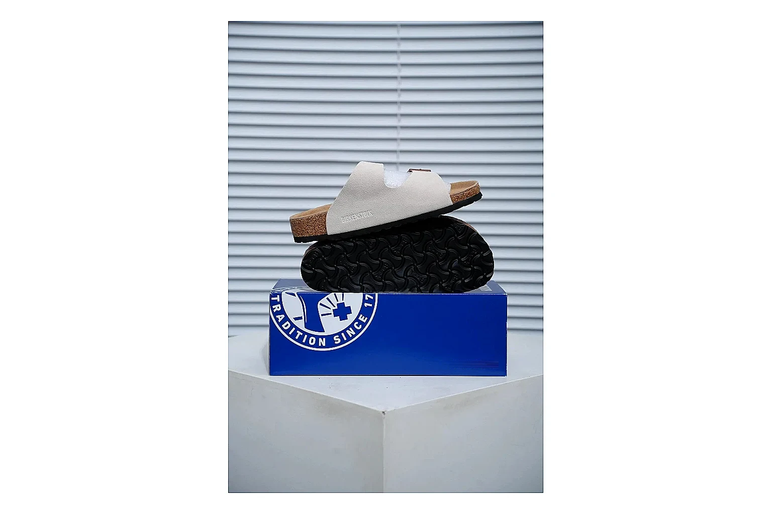 Birkenstock Arizona Cream Cork Slide Product Image thumbnail 3