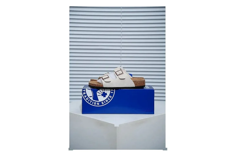 Birkenstock Arizona Cream Cork Slide Product Image