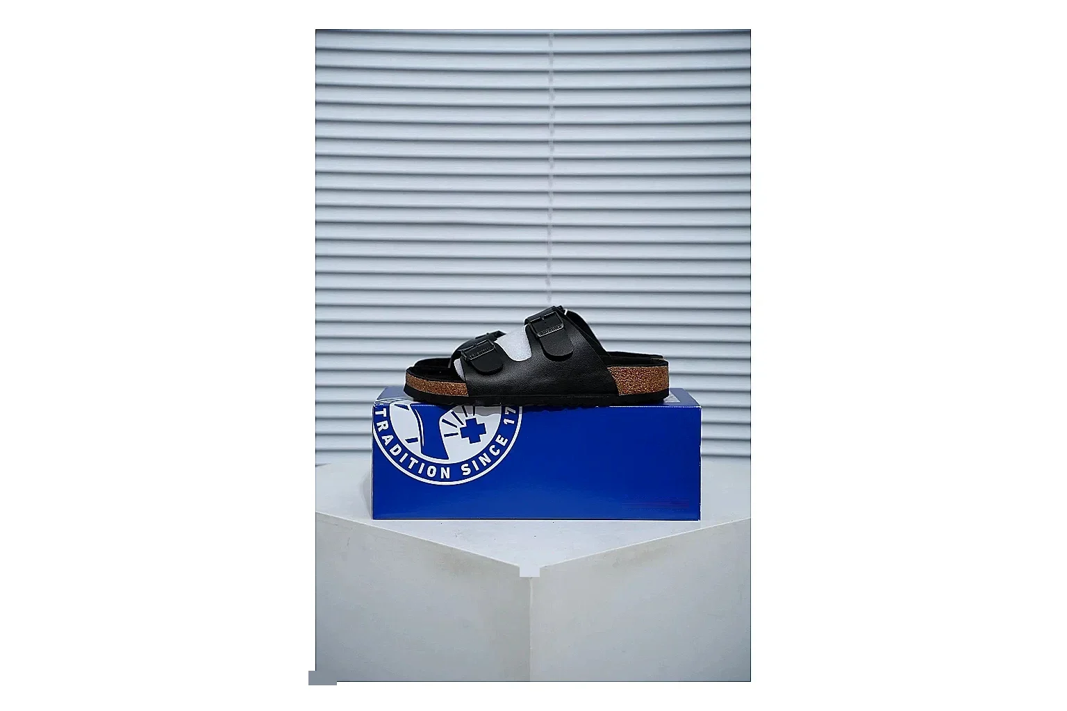 Birkenstock Arizona Black Cork Slide Product Image