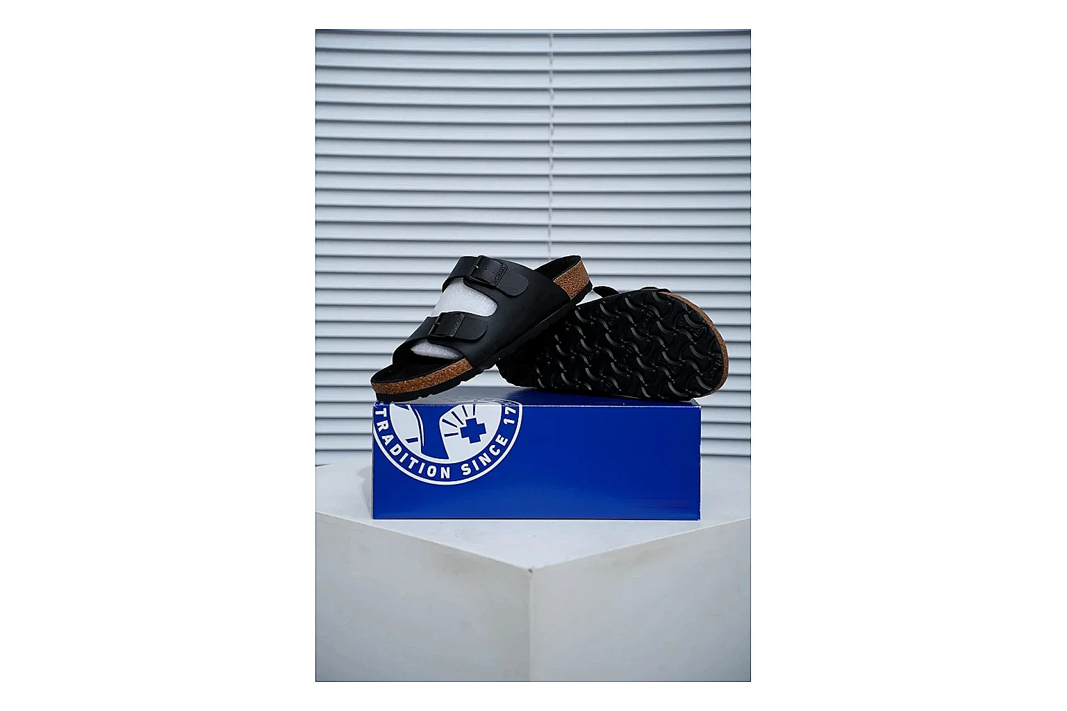 Birkenstock Arizona Black Cork Slide Product Image thumbnail 2