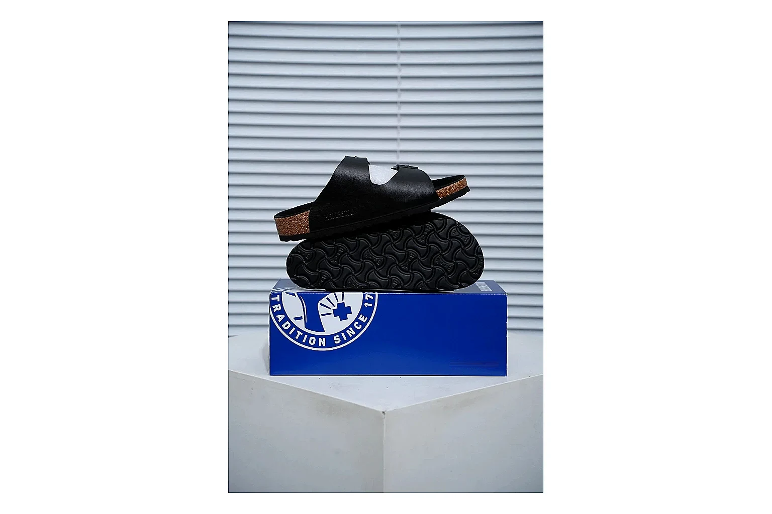 Birkenstock Arizona Black Cork Slide Product Image thumbnail 3