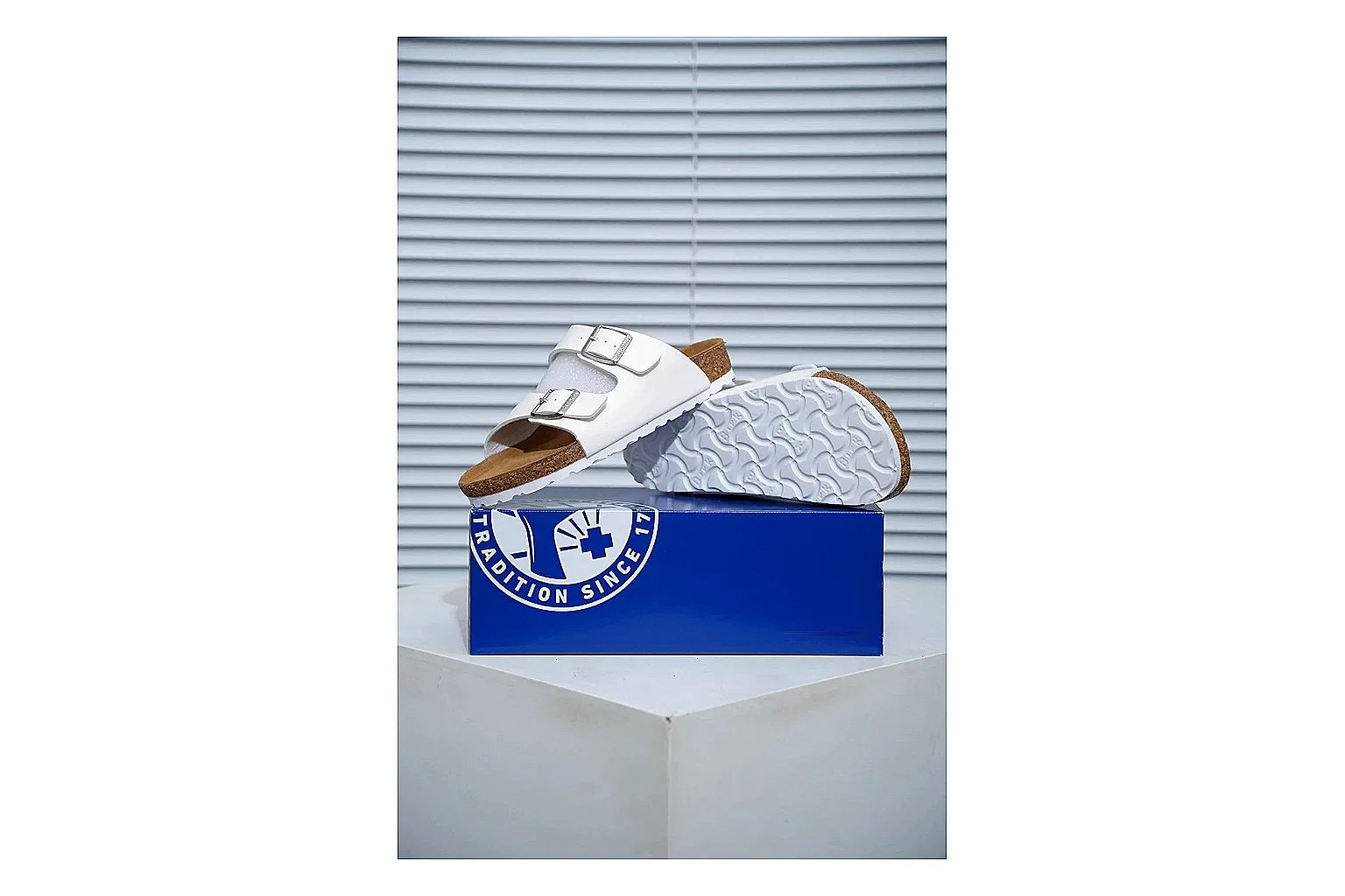 Birkenstock Arizona White Cork Slide Product Image thumbnail 2