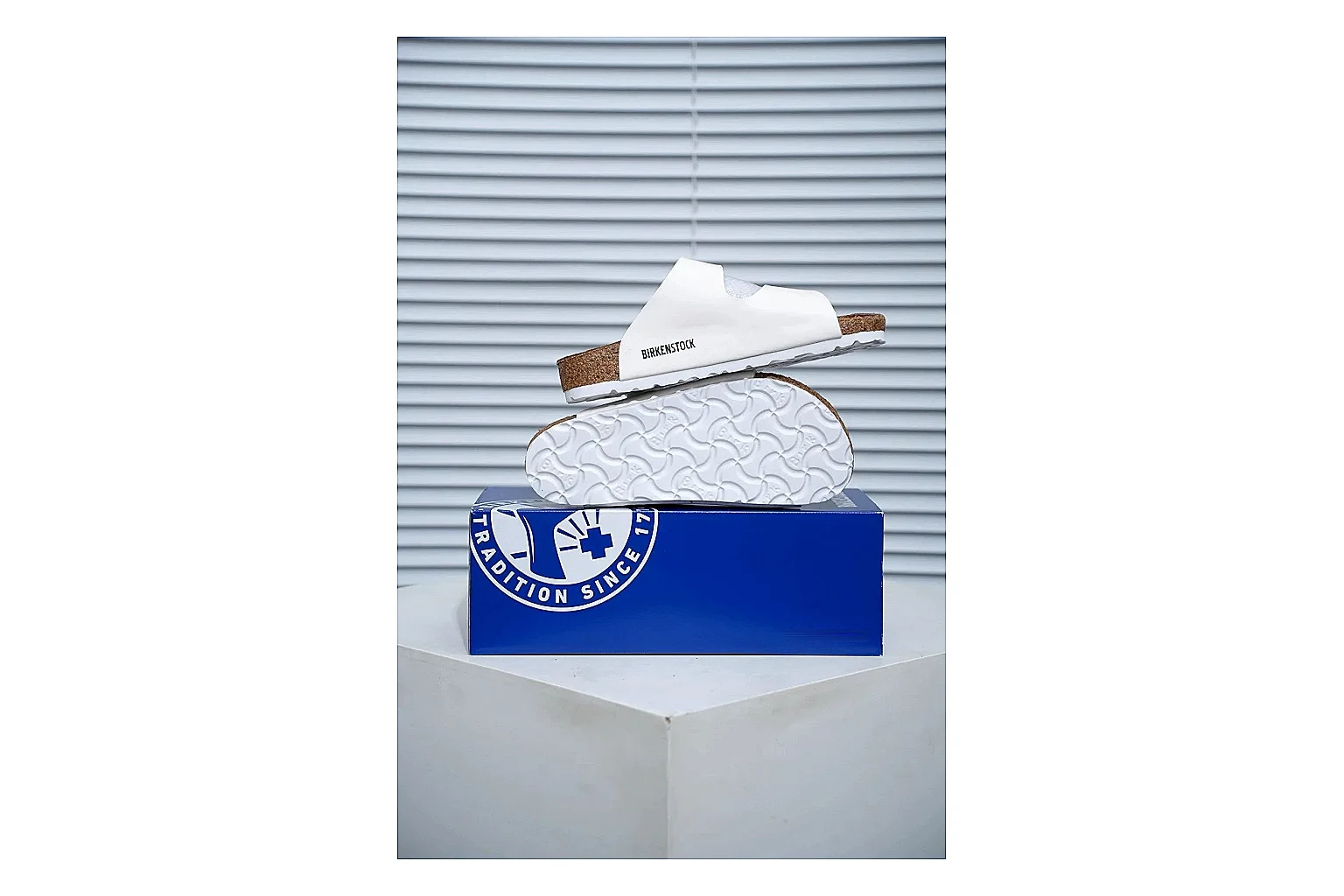 Birkenstock Arizona White Cork Slide Product Image thumbnail 3