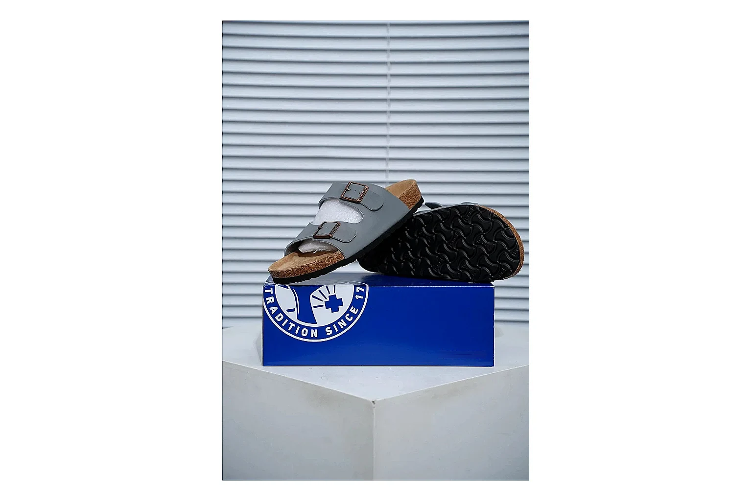 Birkenstock Arizona Charcoal Cork Slide Product Image thumbnail 2