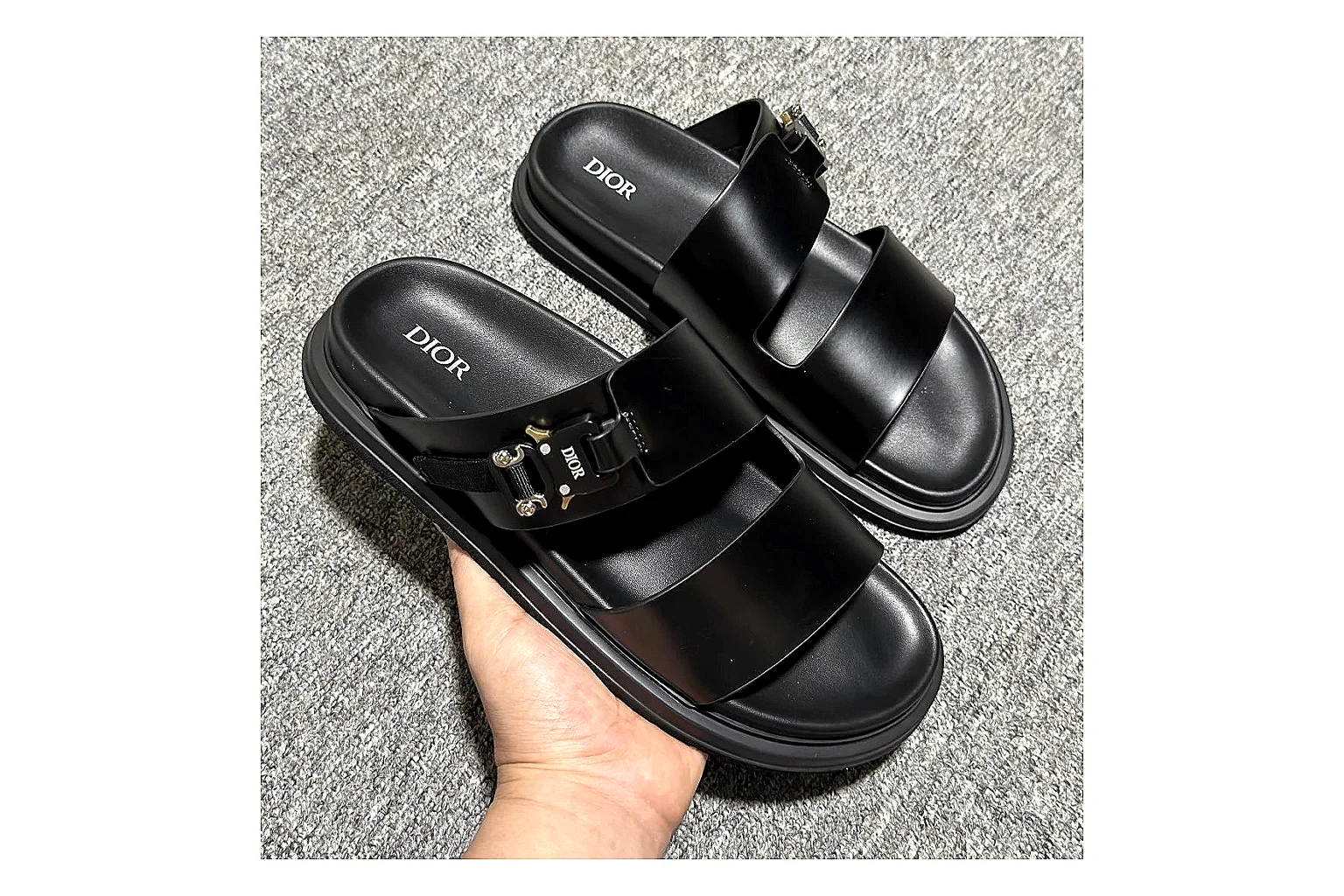 Dior Oblique Black Buckle Slide Product Image thumbnail 3
