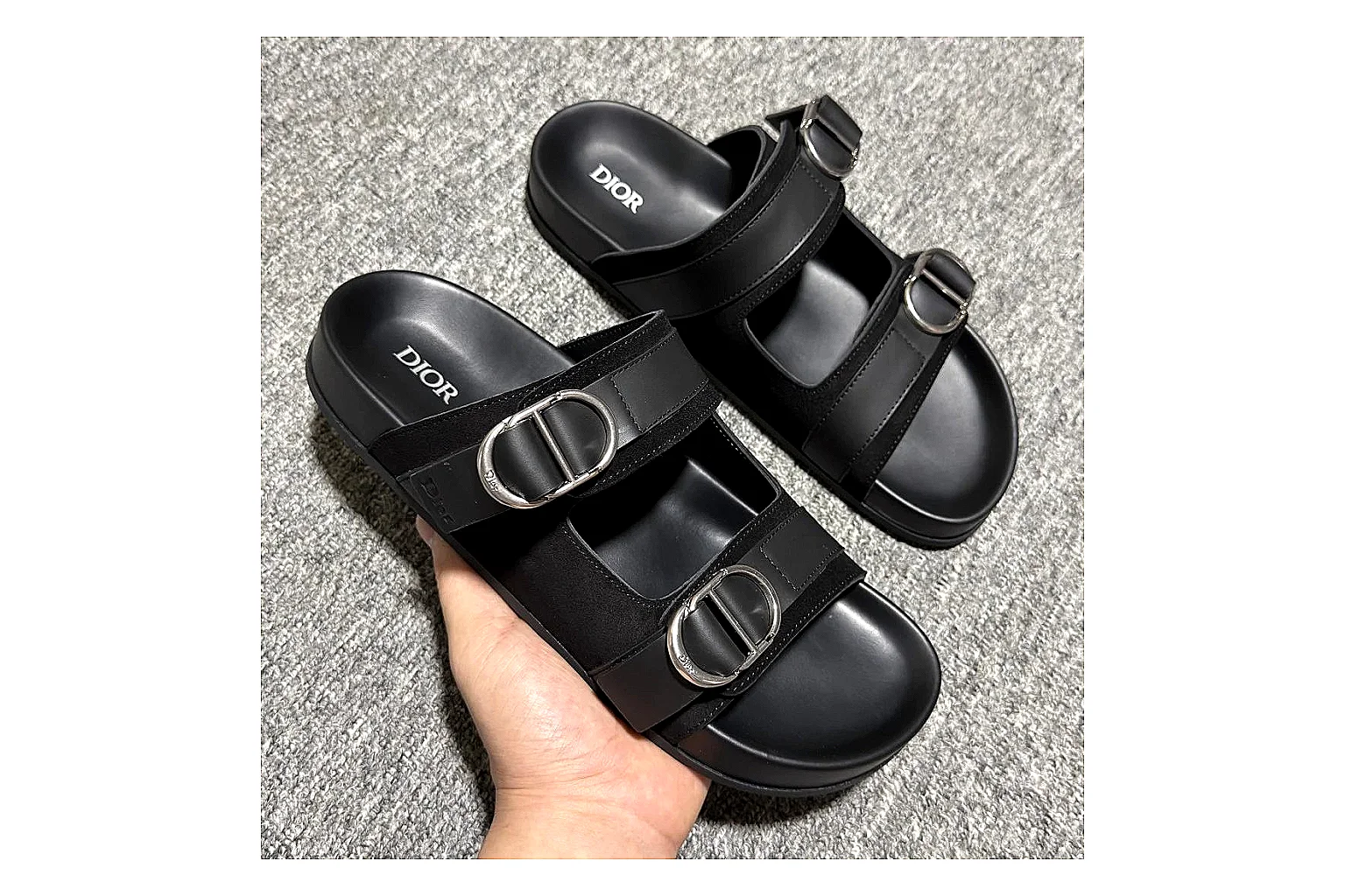 Dior Oblique Black Buckle Slide Product Image thumbnail 6