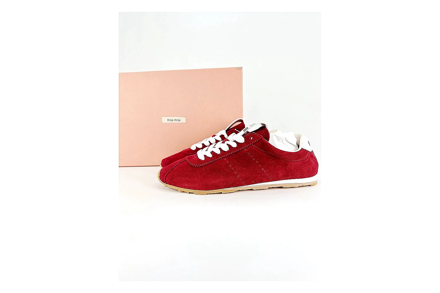 Miu Miu Red Suede Sneaker Product Image thumbnail 2