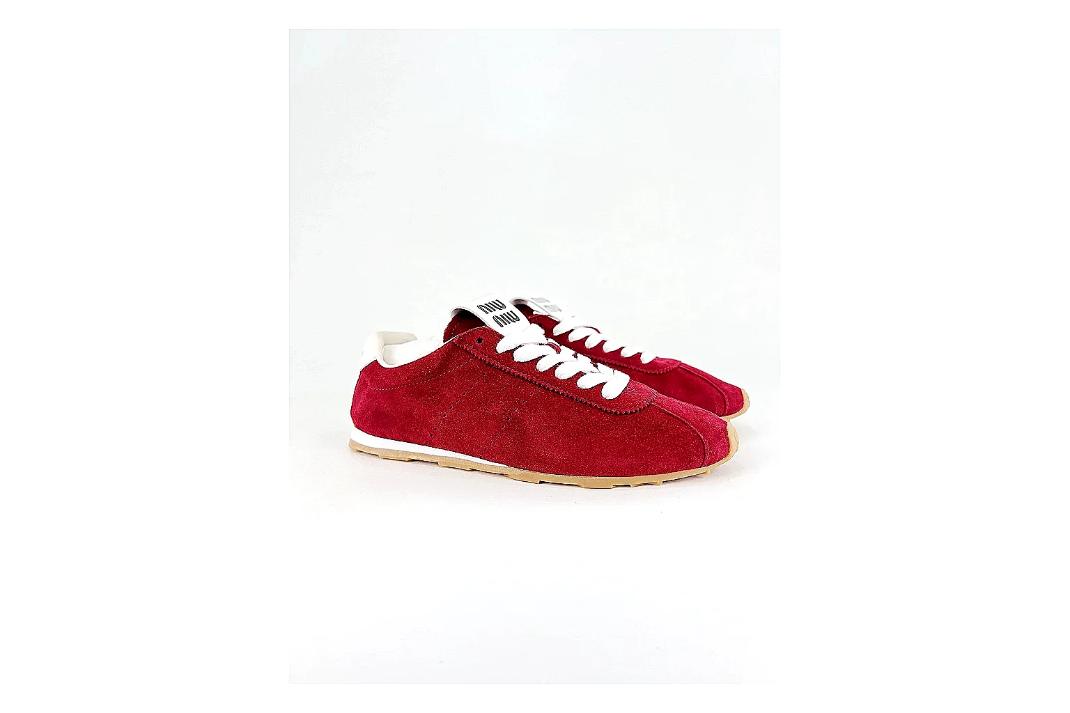 Miu Miu Red Suede Sneaker Product Image thumbnail 3