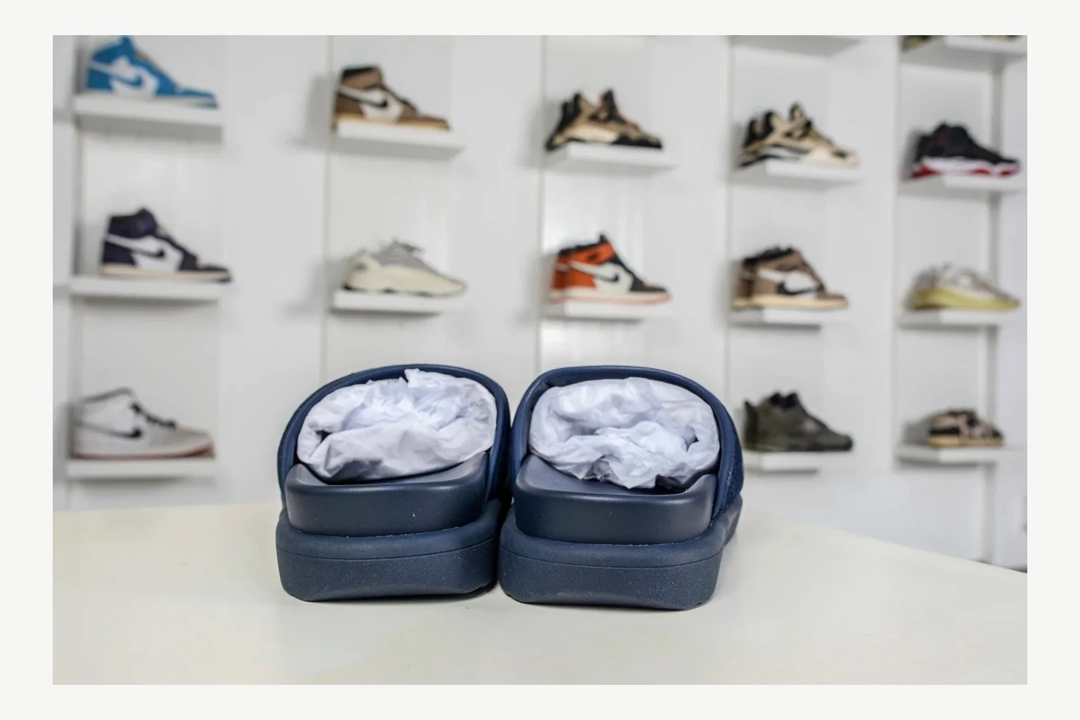 Miu Miu Navy Denim Slide Product Image thumbnail 2