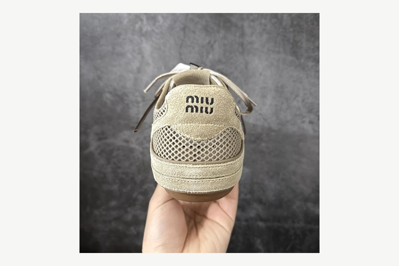 Miu Miu Beige Logo Sneaker Product Image thumbnail 4