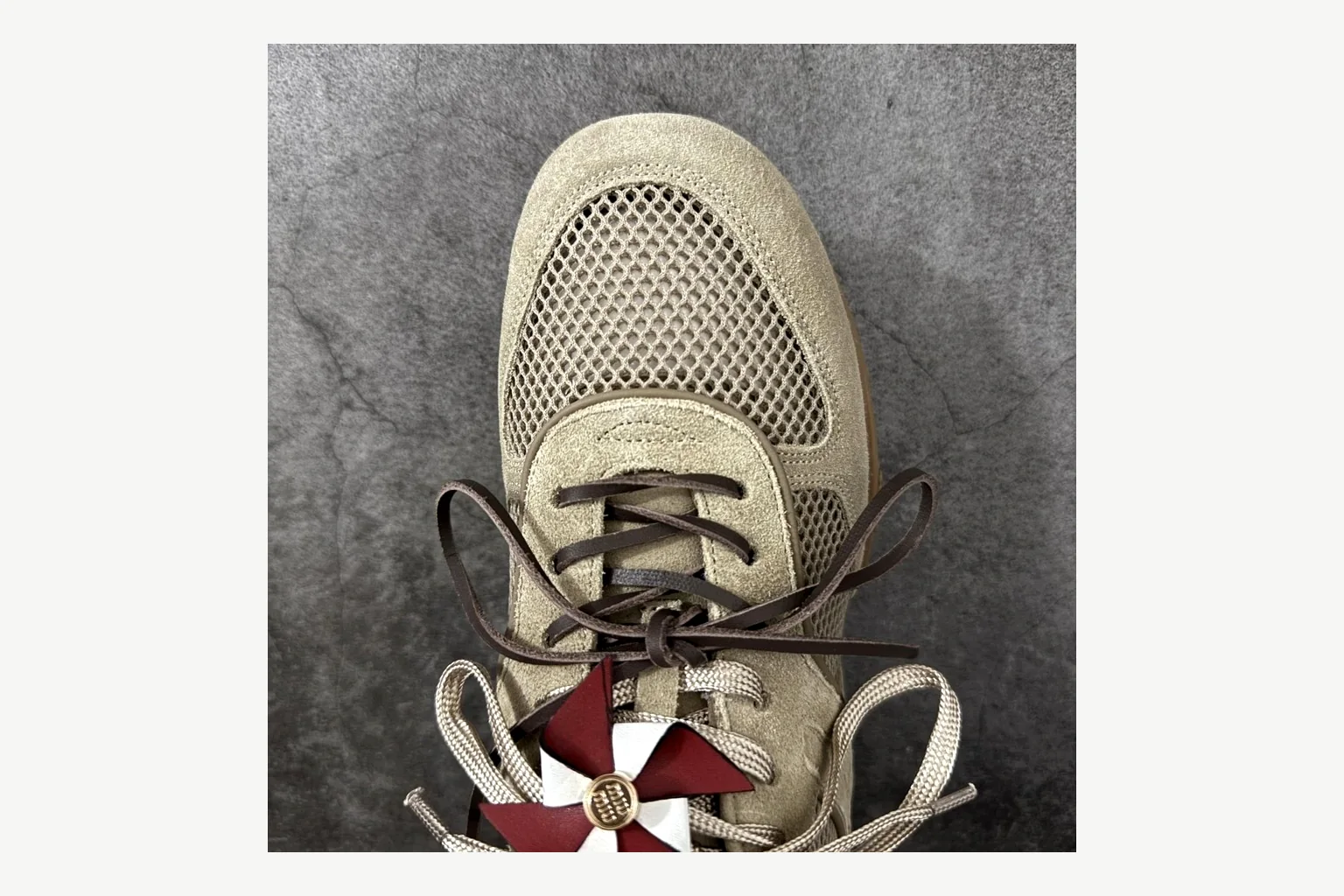 Miu Miu Beige Logo Sneaker Product Image thumbnail 5