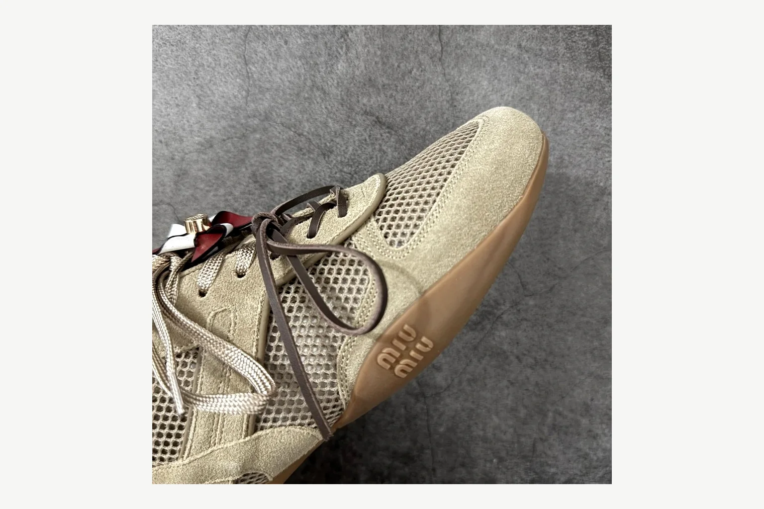 Miu Miu Beige Logo Sneaker Product Image thumbnail 6