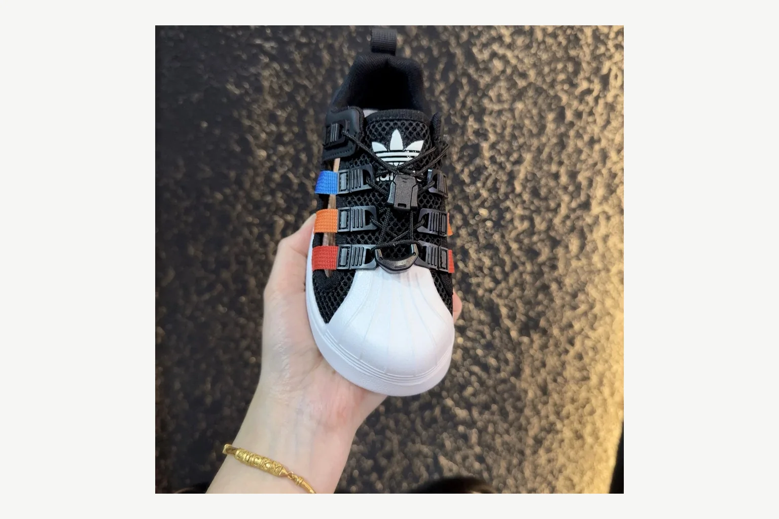 Adidas Shell Toe Kids Navy Sandal Product Image thumbnail 3