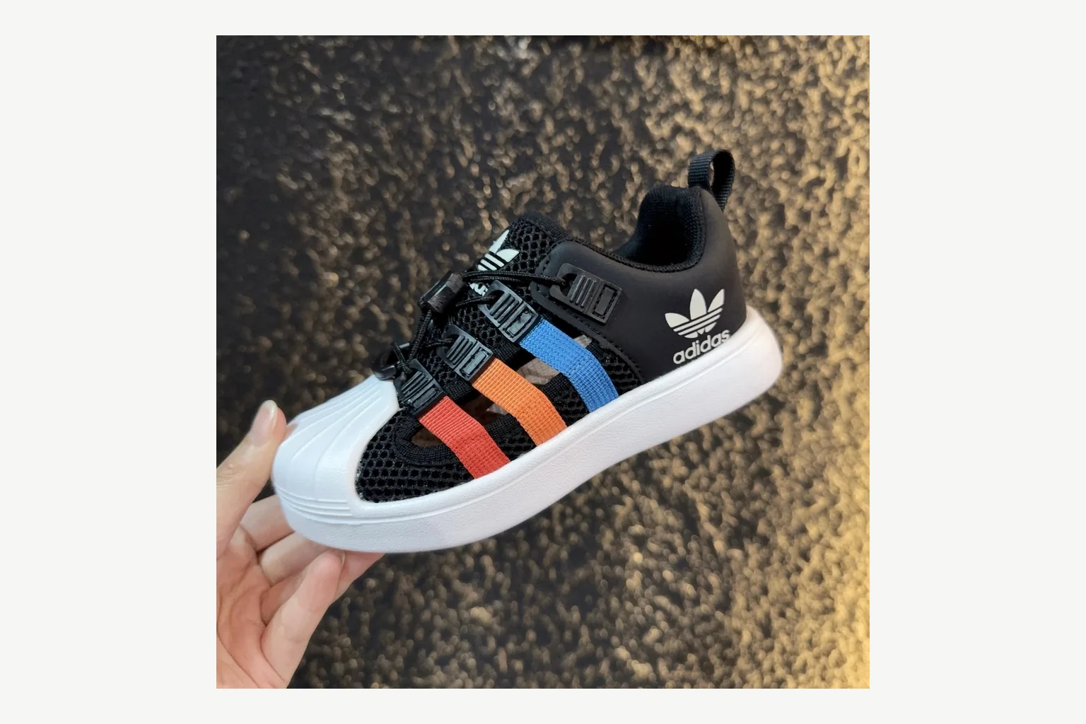 Adidas Shell Toe Kids Navy Sandal Product Image thumbnail 4
