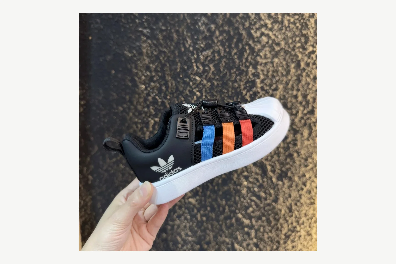Adidas Shell Toe Kids Navy Sandal Product Image thumbnail 5