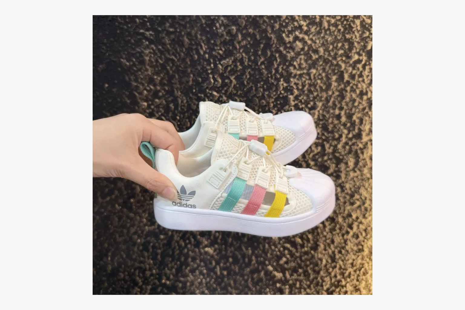 Adidas Shell Toe Kids Multicolor Sandal Product Image thumbnail 2