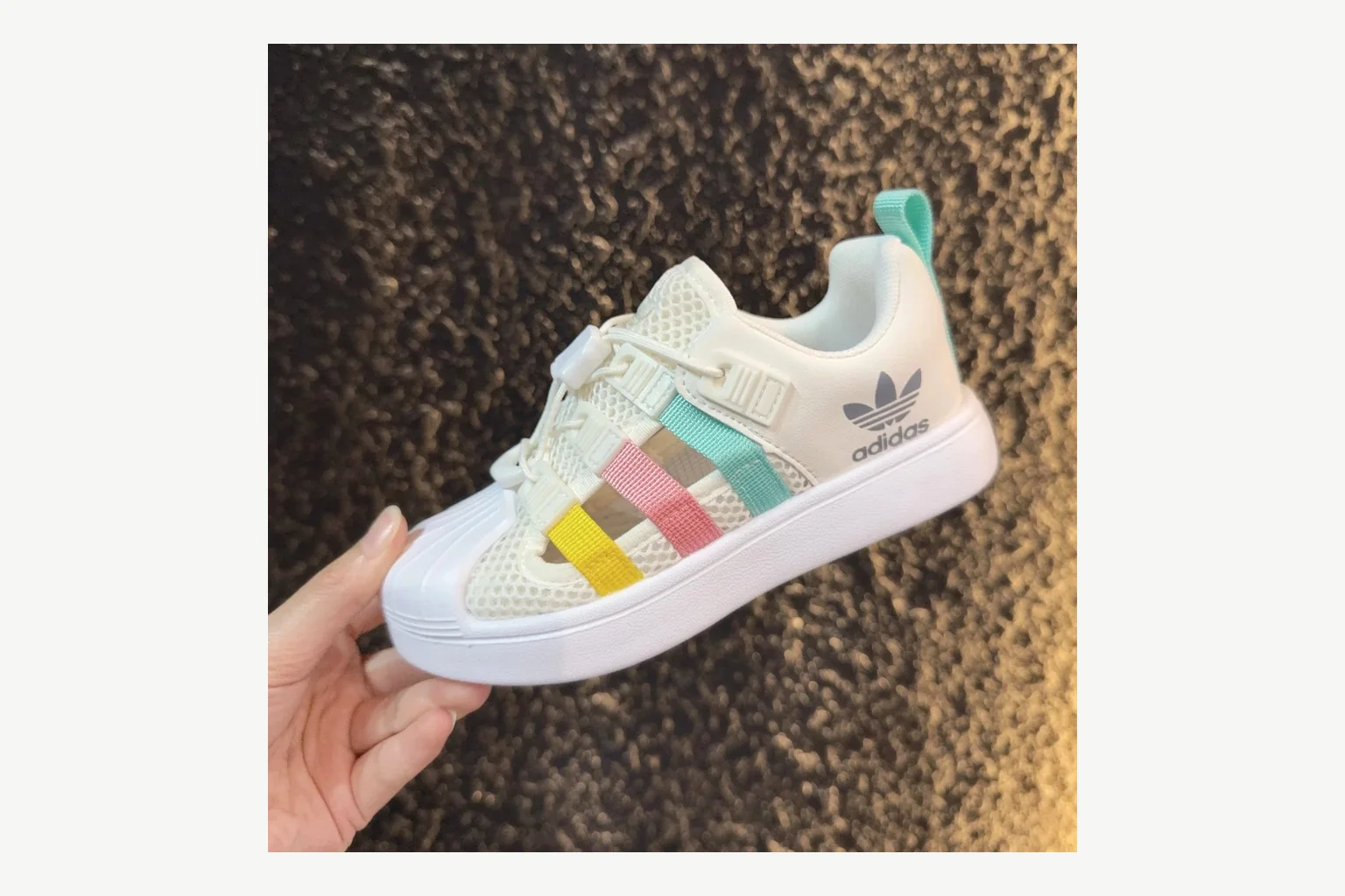 Adidas Shell Toe Kids Multicolor Sandal Product Image thumbnail 4