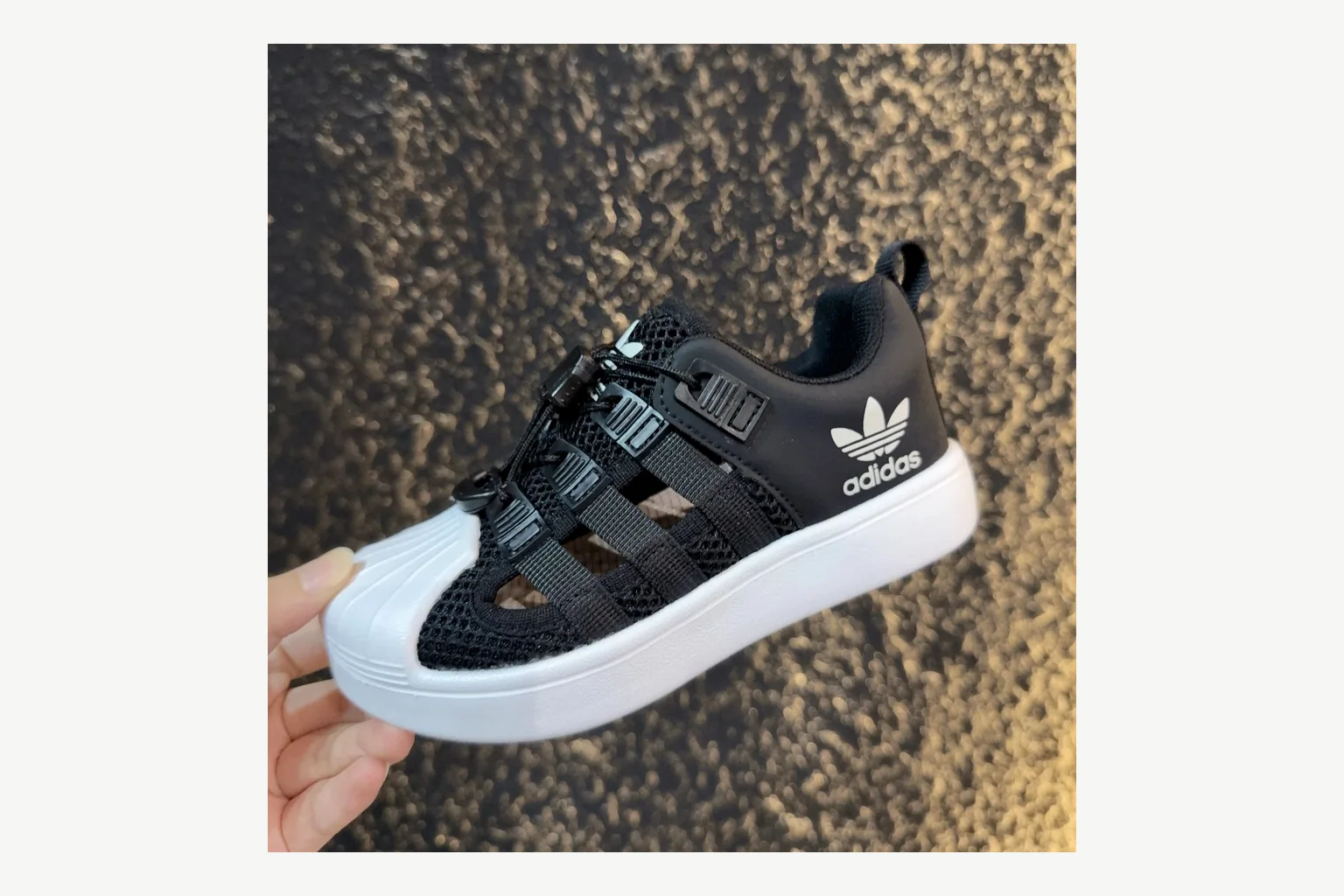 Adidas Shell Toe Kids Blue Sandal Product Image thumbnail 4