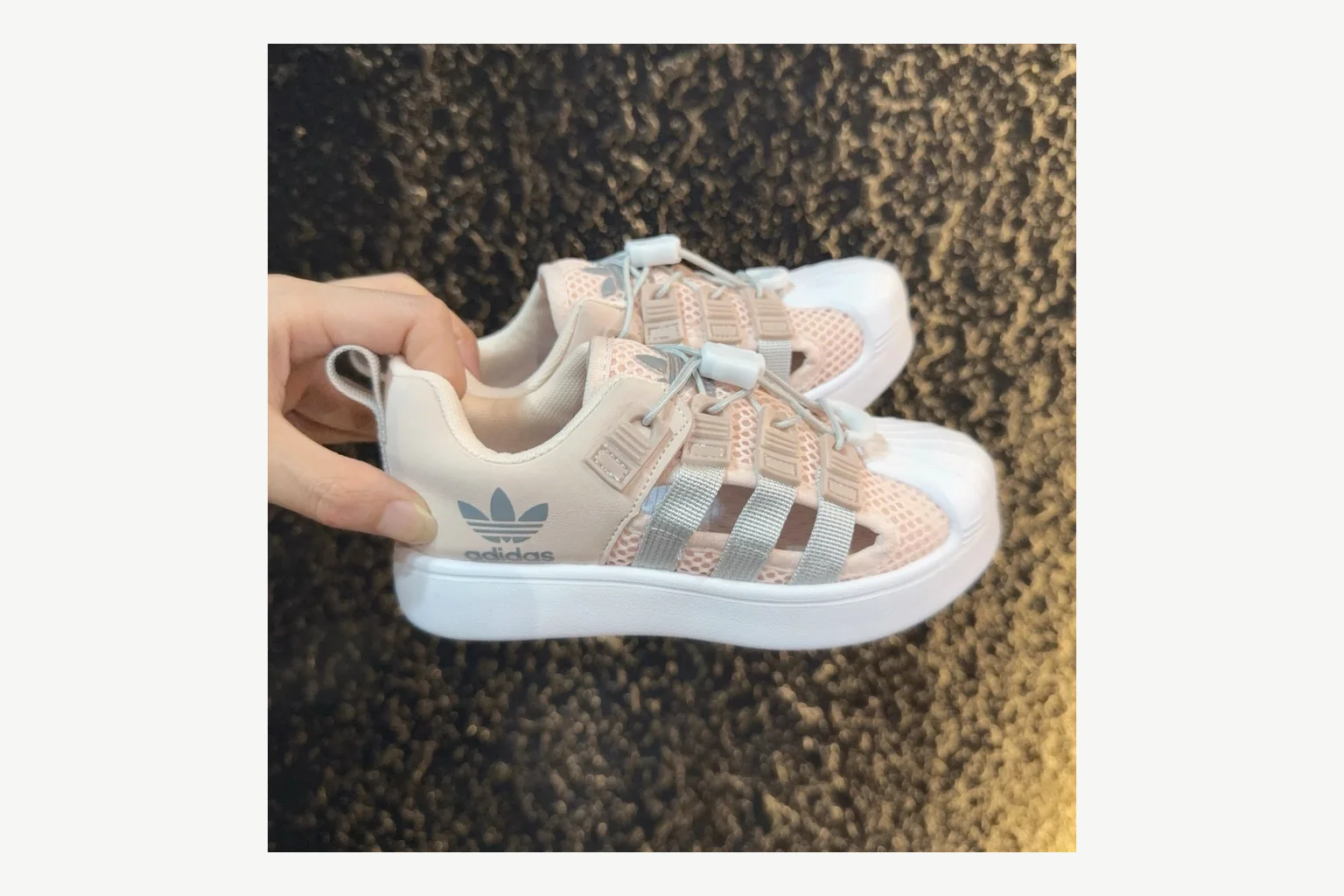 Adidas Shell Toe Kids Cream Sandal Product Image thumbnail 2